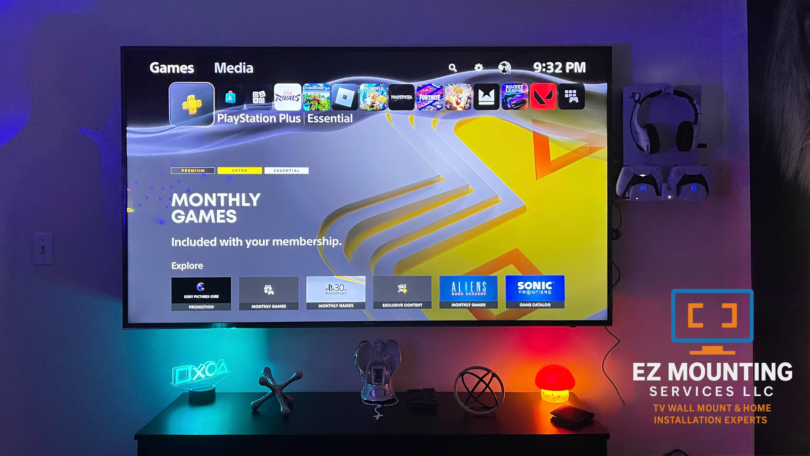 EZ Mounting Services LLC installation example in Central Florida living room